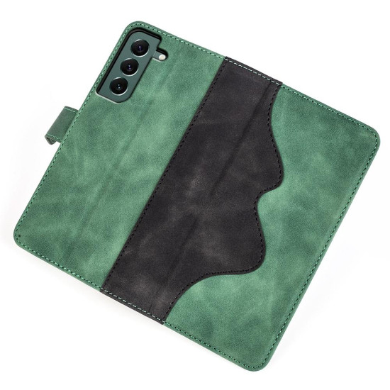 For Samsung Galaxy S23+ 5G Stitching Horizontal Flip Leather Phone Case(Green)