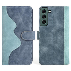 For Samsung Galaxy S23+ 5G Stitching Horizontal Flip Leather Phone Case(Blue)