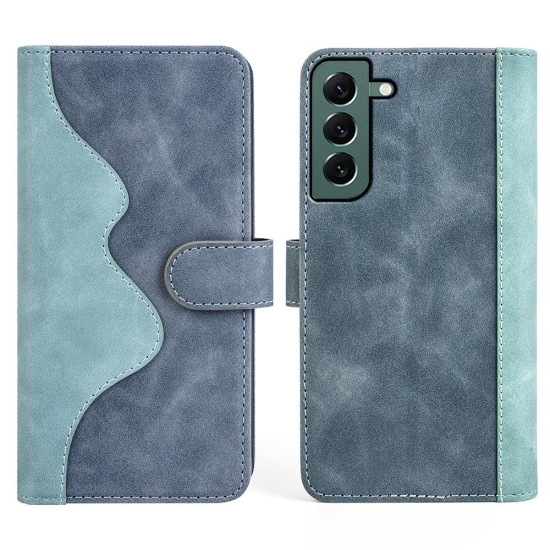 For Samsung Galaxy S23+ 5G Stitching Horizontal Flip Leather Phone Case(Blue)