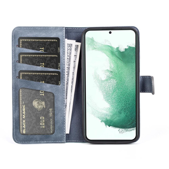 For Samsung Galaxy S23+ 5G Stitching Horizontal Flip Leather Phone Case(Blue)