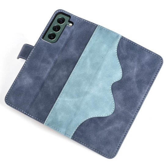 For Samsung Galaxy S23+ 5G Stitching Horizontal Flip Leather Phone Case(Blue)