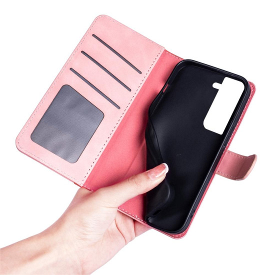 For Samsung Galaxy S23+ 5G Stitching Horizontal Flip Leather Phone Case(Red)