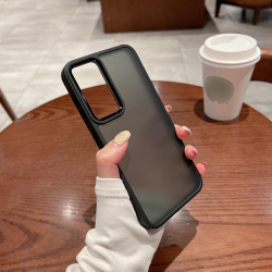 Shield Skin Feel PC Metal Lens Frame Phone Case For Samsung Galaxy S23+ 5G(Black)