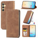 For Samsung Galaxy S24+ 5G Retro Skin Feel Magnetic Leather Phone Case(Brown)