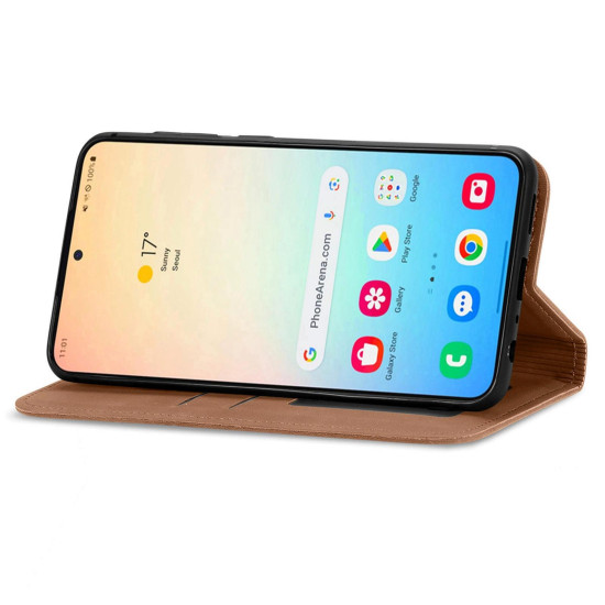 For Samsung Galaxy S24+ 5G Retro Skin Feel Magnetic Leather Phone Case(Brown)