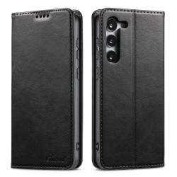 For Samsung Galaxy S23+ 5G Suteni Calf Texture Horizontal Flip Leather Phone Case(Black)