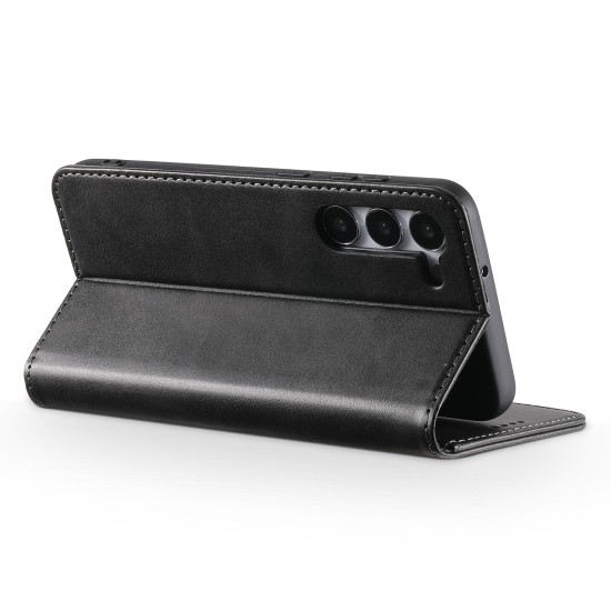 For Samsung Galaxy S23+ 5G Suteni Calf Texture Horizontal Flip Leather Phone Case(Black)