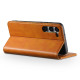For Samsung Galaxy S23+ 5G Suteni Calf Texture Horizontal Flip Leather Phone Case(Khaki)