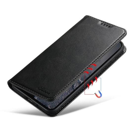For Samsung Galaxy S24+ 5G Suteni Calf Texture Horizontal Flip Leather Phone Case(Black)