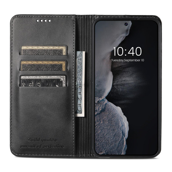 For Samsung Galaxy S24+ 5G Suteni Calf Texture Horizontal Flip Leather Phone Case(Black)