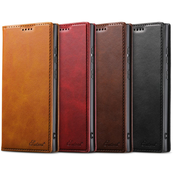 For Samsung Galaxy S24+ 5G Suteni Calf Texture Horizontal Flip Leather Phone Case(Black)