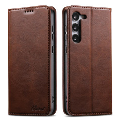 For Samsung Galaxy S24+ 5G Suteni Calf Texture Horizontal Flip Leather Phone Case(Brown)