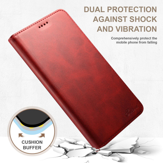 For Samsung Galaxy S24+ 5G Suteni Calf Texture Horizontal Flip Leather Phone Case(Red)