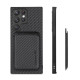 For Samsung Galaxy S22+ 5G Carbon Fiber Leather Card Magsafe Magnetic Phone Case(Black)