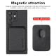 For Samsung Galaxy S22+ 5G Carbon Fiber Leather Card Magsafe Magnetic Phone Case(Black)
