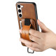 For Samsung Galaxy S23+ 5G Suteni H13 Card Wallet Wrist Strap Holder PU Phone Case(Brown)