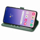 For Samsung Galaxy S24+ 5G Retro Solid Color Buckle Leather Phone Case(Green)