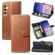 For Samsung Galaxy S24+ 5G Retro Solid Color Buckle Leather Phone Case(Brown)