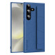 For Samsung Galaxy S24+ 5G Skin Elastic Wrist Grip Back Cover Phone Case(Navy Blue)