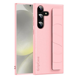 For Samsung Galaxy S24+ 5G Skin Elastic Wrist Grip Back Cover Phone Case(Pink)