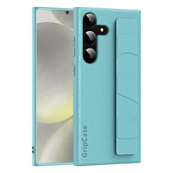 For Samsung Galaxy S24+ 5G Skin Elastic Wrist Grip Back Cover Phone Case(Blue)