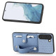 For Samsung Galaxy S23+ 5G Wristband Kickstand Wallet Back Phone Case with Tool Knife(Blue)
