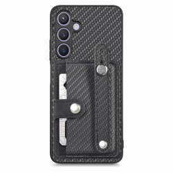 For Samsung Galaxy S24+ 5G Wristband Kickstand Wallet Back Phone Case with Tool Knife(Black)