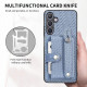 For Samsung Galaxy S24+ 5G Wristband Kickstand Wallet Back Phone Case with Tool Knife(Blue)