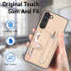For Samsung Galaxy S24+ 5G Wristband Kickstand Wallet Back Phone Case with Tool Knife(Blue)