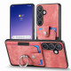 For Samsung Galaxy S24+ 5G Retro Skin-feel Ring Card Wallet Phone Case(Pink)