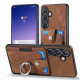 For Samsung Galaxy S24+ 5G Retro Skin-feel Ring Card Wallet Phone Case(Brown)