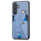 For Samsung Galaxy S24+ 5G Carbon Fiber Wallet Flip Card K-shaped Holder Phone Case(Blue)