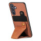 For Samsung Galaxy S24+ 5G Carbon Fiber Wallet Flip Card K-shaped Holder Phone Case(Brown)