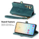 For Samsung Galaxy S24+ 5G Geometric Zipper Wallet Side Buckle Leather Phone Case(Green)