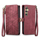 For Samsung Galaxy S24+ 5G Geometric Zipper Wallet Side Buckle Leather Phone Case(Red)