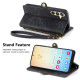 For Samsung Galaxy S24+ 5G Geometric Zipper Wallet Side Buckle Leather Phone Case(Black)