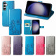 For Samsung Galaxy S24+ 5G Four-leaf Clasp Embossed Buckle Leather Phone Case(Blue)