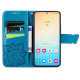 For Samsung Galaxy S24+ 5G Butterfly Love Flower Embossed Leather Phone Case(Blue)