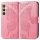 For Samsung Galaxy S24+ 5G Butterfly Love Flower Embossed Leather Phone Case(Pink)