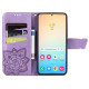 For Samsung Galaxy S24+ 5G Butterfly Love Flower Embossed Leather Phone Case(Light Purple)