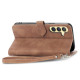 For Samsung Galaxy S24+ 5G Embossed Flower Zipper Leather Phone Case(Brown)