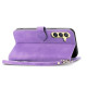 For Samsung Galaxy S24+ 5G Embossed Flower Zipper Leather Phone Case(Purple)