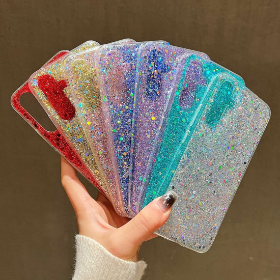 For Samsung Galaxy S24+ 5G Glitter Sequins Epoxy TPU Phone Case(Blue)