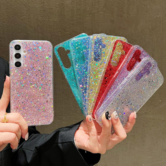 For Samsung Galaxy S24+ 5G Glitter Sequins Epoxy TPU Phone Case(Blue)
