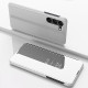 For Samsung Galaxy S24+ 5G Plated Mirror Horizontal Flip Leather Phone Case with Holder(Silver)
