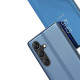 For Samsung Galaxy S24+ 5G Plated Mirror Horizontal Flip Leather Phone Case with Holder(Silver)