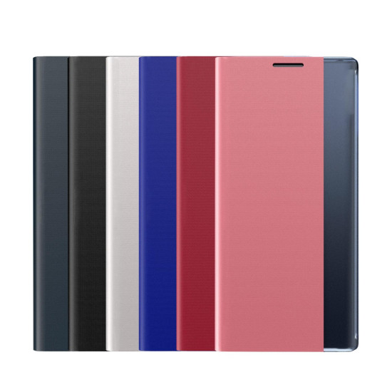 For Samsung Galaxy S24+ 5G Plain Texture Cloth Attraction Flip Holder Leather Phone Case(Red)
