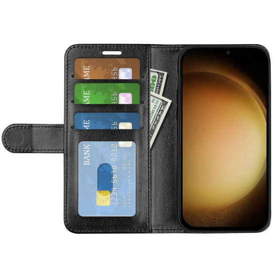 For Samsung Galaxy S24+ 5G R64 Texture Horizontal Flip Leather Phone Case(Black)