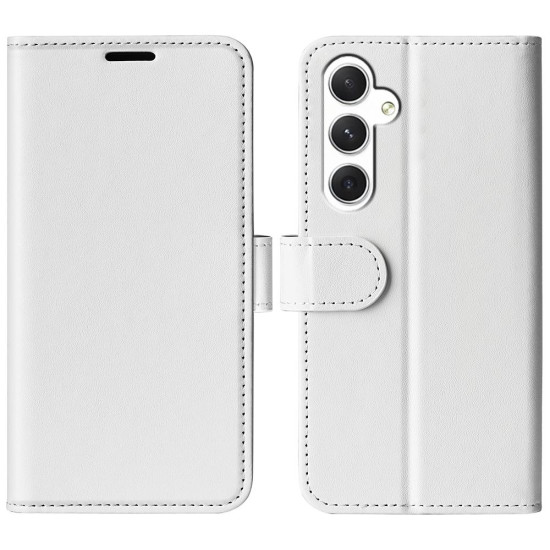 For Samsung Galaxy S24+ 5G R64 Texture Horizontal Flip Leather Phone Case(White)