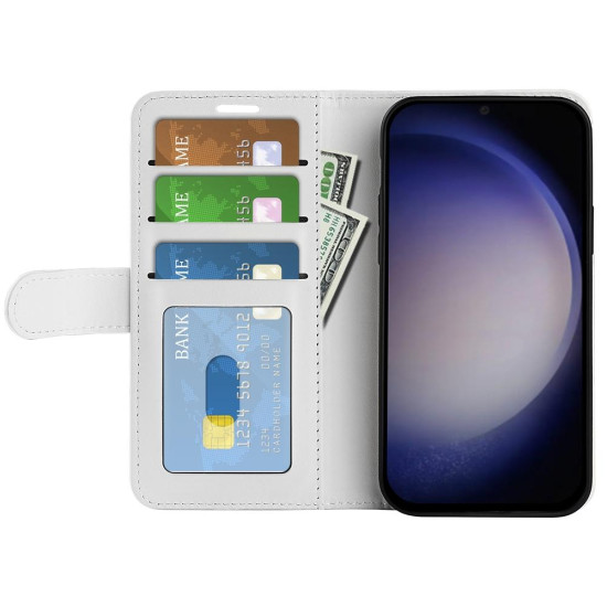 For Samsung Galaxy S24+ 5G R64 Texture Horizontal Flip Leather Phone Case(White)